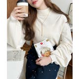 ボトルネックボリュームスリーブニットプルオーバー 12G | moment+ | 詳細画像4