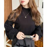 ボトルネックボリュームスリーブニットプルオーバー 12G | moment+ | 詳細画像43