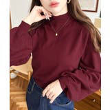 ボトルネックボリュームスリーブニットプルオーバー 12G | moment+ | 詳細画像48