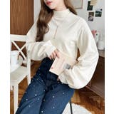 ボトルネックボリュームスリーブニットプルオーバー 12G | moment+ | 詳細画像5