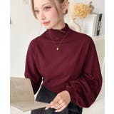 ボトルネックボリュームスリーブニットプルオーバー 12G | moment+ | 詳細画像50