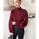 ボトルネックボリュームスリーブニットプルオーバー 12G | moment+ | 詳細画像51