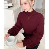 ボトルネックボリュームスリーブニットプルオーバー 12G | moment+ | 詳細画像53