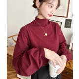 ボトルネックボリュームスリーブニットプルオーバー 12G | moment+ | 詳細画像55