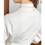 ボトルネックボリュームスリーブニットプルオーバー 12G | moment+ | 詳細画像9