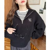 ハーフジップワンポイント刺繍入りニットプルオーバー | moment+ | 詳細画像27 