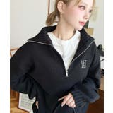 ハーフジップワンポイント刺繍入りニットプルオーバー | moment+ | 詳細画像33 