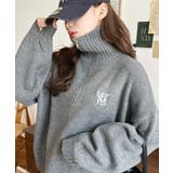 ハーフジップワンポイント刺繍入りニットプルオーバー | moment+ | 詳細画像41 