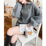 ハーフジップワンポイント刺繍入りニットプルオーバー | moment+ | 詳細画像46 