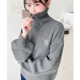 ハーフジップワンポイント刺繍入りニットプルオーバー | moment+ | 詳細画像48 