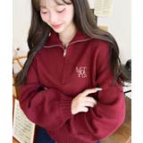 ハーフジップワンポイント刺繍入りニットプルオーバー | moment+ | 詳細画像72 