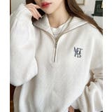 ハーフジップワンポイント刺繍入りニットプルオーバー | moment+ | 詳細画像9 