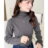 インナーハイネックタートルリブニットプルオーバー 12G | moment+ | 詳細画像22 