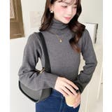 インナーハイネックタートルリブニットプルオーバー 12G | moment+ | 詳細画像24 