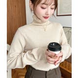 インナーハイネックタートルリブニットプルオーバー 12G | moment+ | 詳細画像27 