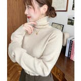 インナーハイネックタートルリブニットプルオーバー 12G | moment+ | 詳細画像28 