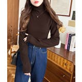 インナーハイネックタートルリブニットプルオーバー 12G | moment+ | 詳細画像32 