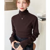 インナーハイネックタートルリブニットプルオーバー 12G | moment+ | 詳細画像38 