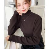 インナーハイネックタートルリブニットプルオーバー 12G | moment+ | 詳細画像39 