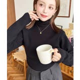 インナーハイネックタートルリブニットプルオーバー 12G | moment+ | 詳細画像44 