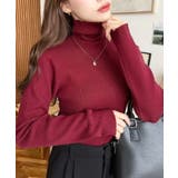 インナーハイネックタートルリブニットプルオーバー 12G | moment+ | 詳細画像50 