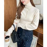 インナーハイネックタートルリブニットプルオーバー 12G | moment+ | 詳細画像7 