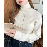 インナーハイネックタートルリブニットプルオーバー 12G | moment+ | 詳細画像8 