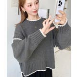 ピコ編み配色ニットプルオーバー3G | moment+ | 詳細画像36 