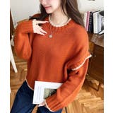 ピコ編み配色ニットプルオーバー3G | moment+ | 詳細画像65 