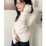 ボトルネック指ぬきリブニットプルオーバー 12G | moment+ | 詳細画像11 