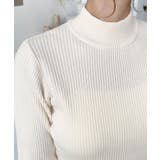 ボトルネック指ぬきリブニットプルオーバー 12G | moment+ | 詳細画像18 