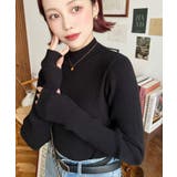ボトルネック指ぬきリブニットプルオーバー 12G | moment+ | 詳細画像29 