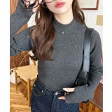 ボトルネック指ぬきリブニットプルオーバー 12G | moment+ | 詳細画像32 