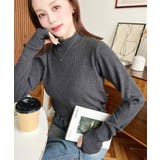 ボトルネック指ぬきリブニットプルオーバー 12G | moment+ | 詳細画像34 