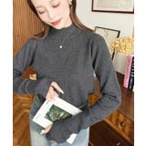 ボトルネック指ぬきリブニットプルオーバー 12G | moment+ | 詳細画像38 