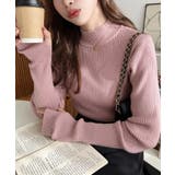 ボトルネック指ぬきリブニットプルオーバー 12G | moment+ | 詳細画像41 