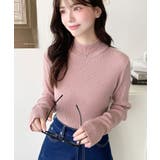 ボトルネック指ぬきリブニットプルオーバー 12G | moment+ | 詳細画像44 