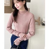 ボトルネック指ぬきリブニットプルオーバー 12G | moment+ | 詳細画像47 