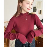 ボトルネック指ぬきリブニットプルオーバー 12G | moment+ | 詳細画像53 