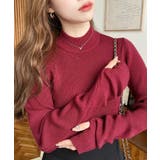 ボトルネック指ぬきリブニットプルオーバー 12G | moment+ | 詳細画像54 