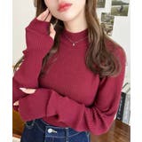 ボトルネック指ぬきリブニットプルオーバー 12G | moment+ | 詳細画像58 