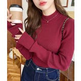 ボトルネック指ぬきリブニットプルオーバー 12G | moment+ | 詳細画像59 