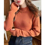 ボトルネック指ぬきリブニットプルオーバー 12G | moment+ | 詳細画像62 