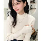 ボトルネック指ぬきリブニットプルオーバー 12G | moment+ | 詳細画像9 