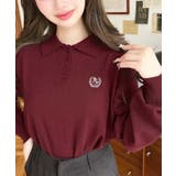 ワンポイント刺繍入り衿付きポロニット12G | moment+ | 詳細画像25