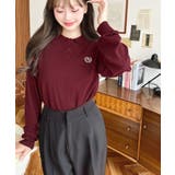 ワンポイント刺繍入り衿付きポロニット12G | moment+ | 詳細画像26