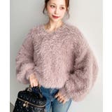 ＼ふわふわモテニット♡ Vネックバルーンスリーブロングシャギーニットプルオーバー | moment+ | 詳細画像21 