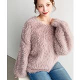 ＼ふわふわモテニット♡ Vネックバルーンスリーブロングシャギーニットプルオーバー | moment+ | 詳細画像24 