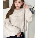 求心ケーブル編みニットプルオーバー | moment+ | 詳細画像11 