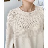 求心ケーブル編みニットプルオーバー | moment+ | 詳細画像20 